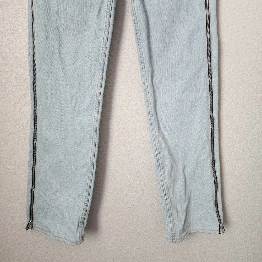 RE/DONE 90s high rise loose jeans zip side detail light wash size 26